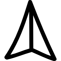 freccia rivolta verso l'alto simbolo disegnato a mano icona