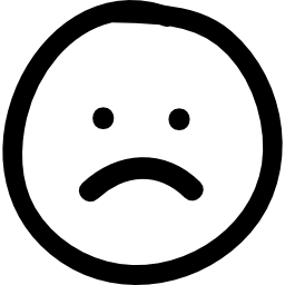 Sad hand drawn face icon