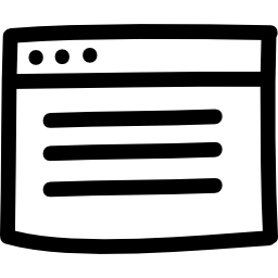 símbolo dibujado a mano de ventana para interfaz icono