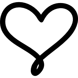 contour de symbole coeur dessiné main amour Icône