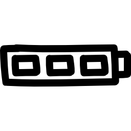 símbolo de batería completa contorno dibujado a mano icono
