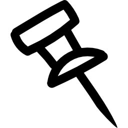Pin hand drawn irregular outline icon