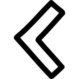 Left arrow hand drawn outline icon