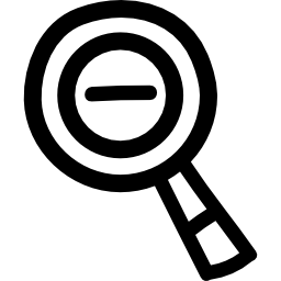 simbolo disegnato a mano con meno zoom icona