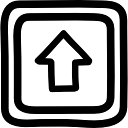 botón arriba símbolo dibujado a mano icono