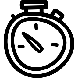 horloge de symbole d'outil dessiné main forme irrégulière Icône