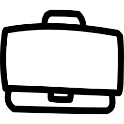 symbole dessiné main valise Icône