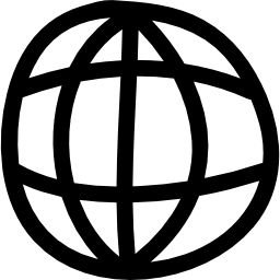 símbolo dibujado a mano de cuadrícula mundial icono