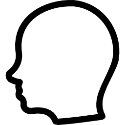 User head side hand drawn outline icon