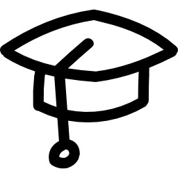 Graduate hand drawn hat outline icon