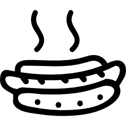 contour de nourriture dessiné main hot-dog Icône