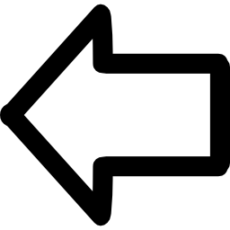 Arrow pointing to left hand drawn outline icon