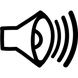 simbolo dell'interfaccia disegnata a mano del suono di un altoparlante icona