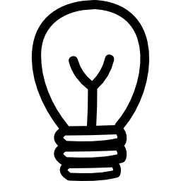 Lightbulb hand drawn symbol icon