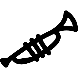 Trumpet hand drawn musical instrument icon