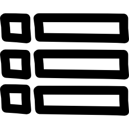 Éléments de liste contours de symboles dessinés à la main Icône