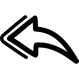 Back hand drawn arrow icon