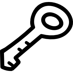 sleutel hand getrokken schets icoon