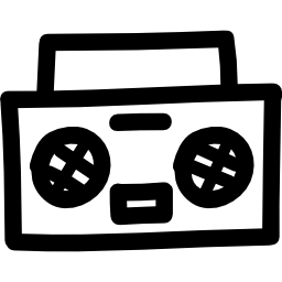 Stereo hand drawn audio tool icon