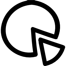 grafico a torta simbolo di affari disegnato a mano icona