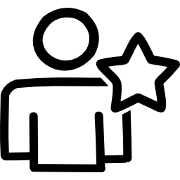 símbolo de interfaz dibujado a mano de usuario favorito icono