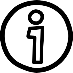 informationshand gezeichneter kreisförmiger knopf icon