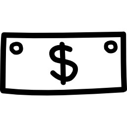 papier d'argent de dollars symbole dessiné à la main Icône