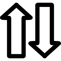 Up and down hand drawn arrows couple icon