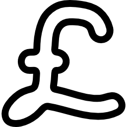 Pound hand drawn currency symbol outline icon