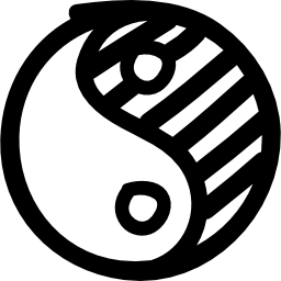 yin yang hand getekend symbool icoon