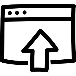 Upload file hand drawn interface symbol icon
