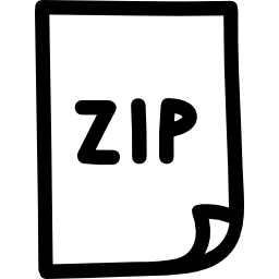 símbolo de interfaz dibujado a mano archivo zip icono