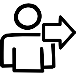 siguiente símbolo de interfaz dibujado a mano de usuario icono