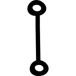 simbolo disegnato a mano dell'unione di una linea tra due cerchi icona