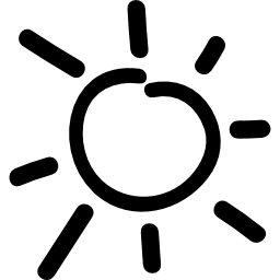 słońce ręcznie rysowane symbol dnia ikona