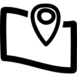Map location hand drawn interface symbol icon