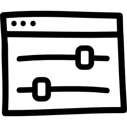 Settings console hand drawn symbol icon
