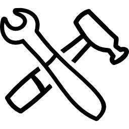 ferramentas desenhadas à mão contornos do símbolo de interface de configuração Ícone