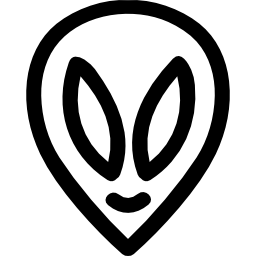 Alien hand drawn head outline icon