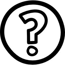 Question mark outline in a circle hand drawn button icon