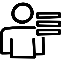 esquema de símbolo de interfaz dibujado a mano de lista de usuarios icono