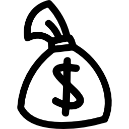 variante dibujada a mano de bolsa de dinero icono