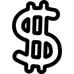 símbolo de dinero contorno dibujado a mano icono