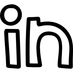 Linkedin logo hand drawn outline icon