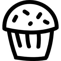 postre de cupcake dibujado a mano icono