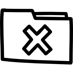 Delete folder hand drawn outline icon