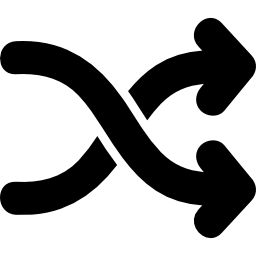 Shuffle arrows hand drawn symbol icon