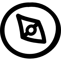 kompass handgezeichnete kreisförmige werkzeugkontur icon