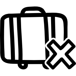 cancelar maleta símbolo de interfaz dibujado a mano icono