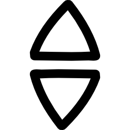 flechas arriba y abajo triángulos dibujados a mano contorno de pareja icono